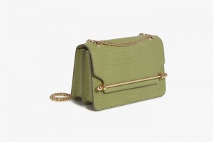 Olive Strathberry East/West Mini Lizard-Embossed Leather Crossbody Bag | UK LDIZ-20189