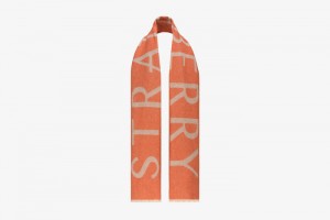 Orange Strathberry Cashmere Wool Logo Scarf | UK MOAR-56279