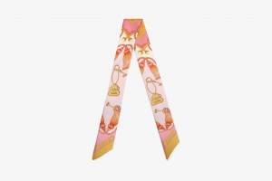 Pink Strathberry Silk Skinny Scarf | UK NZIT-52486