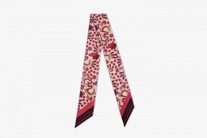 Red Strathberry Silk Skinny Scarf | UK TYRB-62037