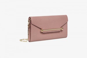 Rose Strathberry Multrees Chain Wallet Lizard-Embossed Leather Mini Bag | UK VGAD-32910