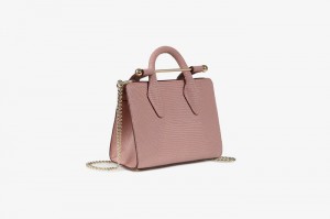 Rose Strathberry The Nano Tote Lizard-Embossed Leather Mini Bag | UK BRNE-90574