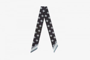 Silver Strathberry Silk Skinny Scarf | UK KGTR-86721