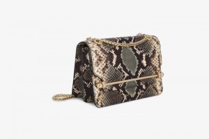 Snake Strathberry East/West Mini Embossed Leather Shoulder Bag | UK GFVO-47619