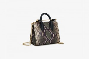 Snake Strathberry The Nano Tote Embossed Leather Top Handle Bag | UK EUHQ-36084