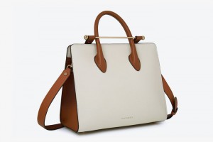 White Brown Strathberry The Midi Tote Top Handle Bag | UK XYPQ-49062