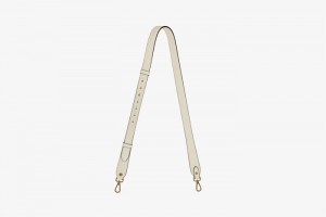 White Strathberry Adjustable Leather Bag Strap | UK UXKC-73652