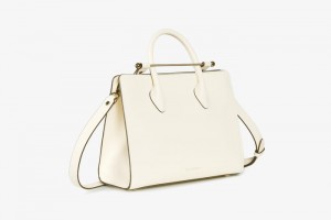 White Strathberry The Midi Tote Top Handle Bag | UK UYSE-65271