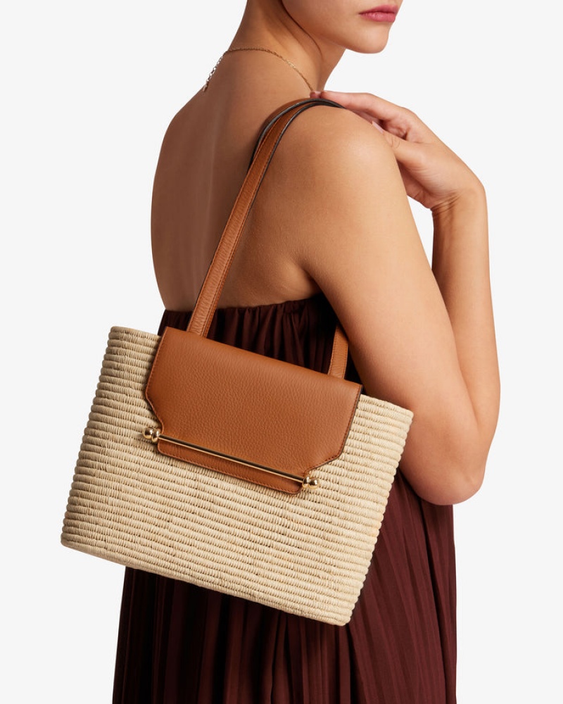 Beige Brown Strathberry The Basket (Small) Shoulder Bag | UK YTSL-59047