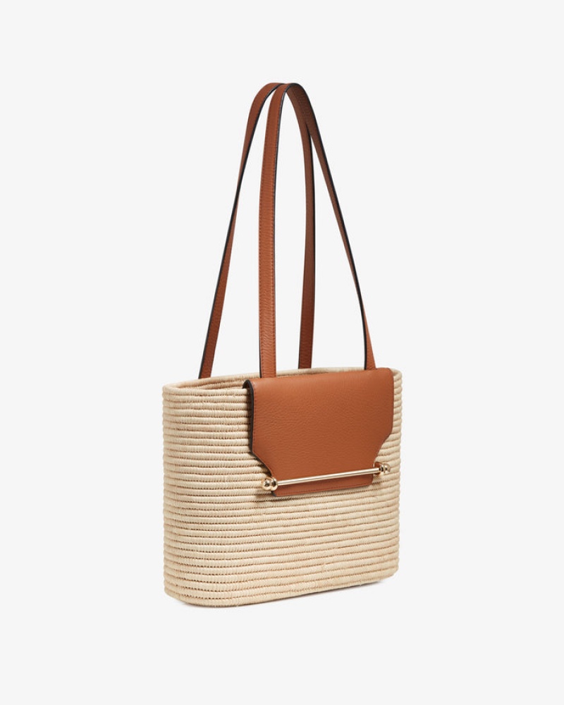 Beige Brown Strathberry The Basket (Small) Shoulder Bag | UK YTSL-59047