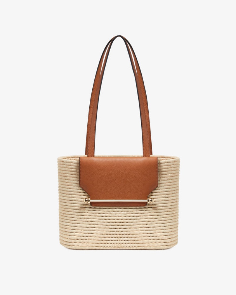 Beige Brown Strathberry The Basket (Small) Shoulder Bag | UK YTSL-59047