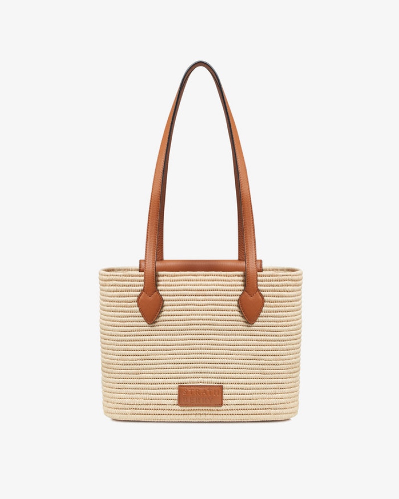 Beige Brown Strathberry The Basket (Small) Shoulder Bag | UK YTSL-59047