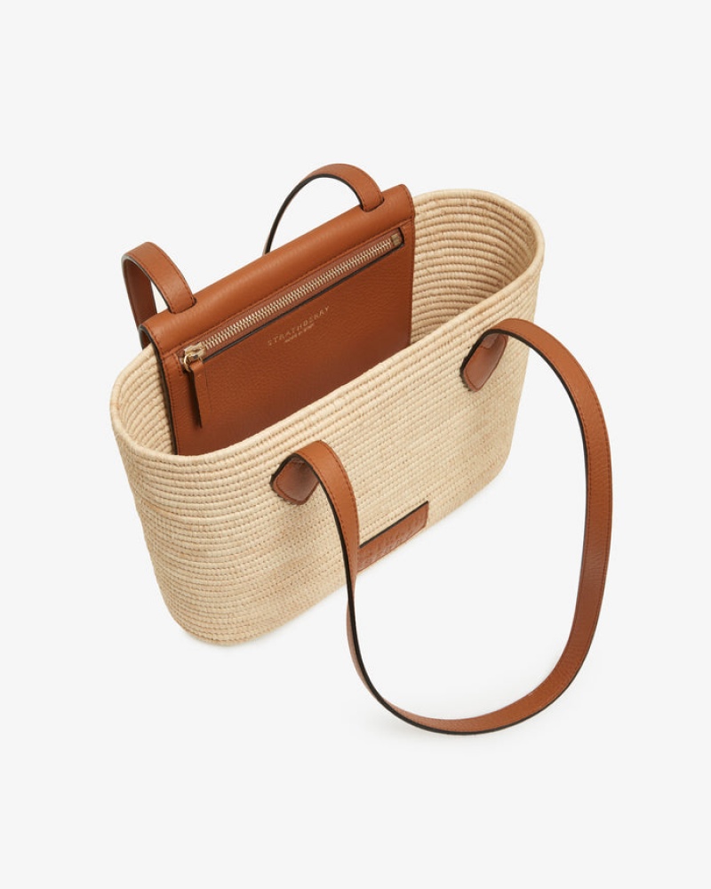 Beige Brown Strathberry The Basket (Small) Shoulder Bag | UK YTSL-59047