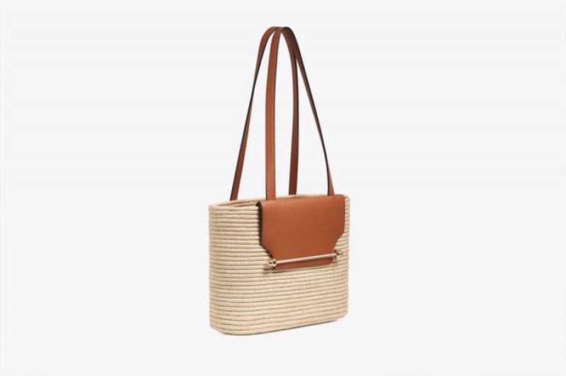 Beige Brown Strathberry The Basket (Small) Shoulder Bag | UK YTSL-59047