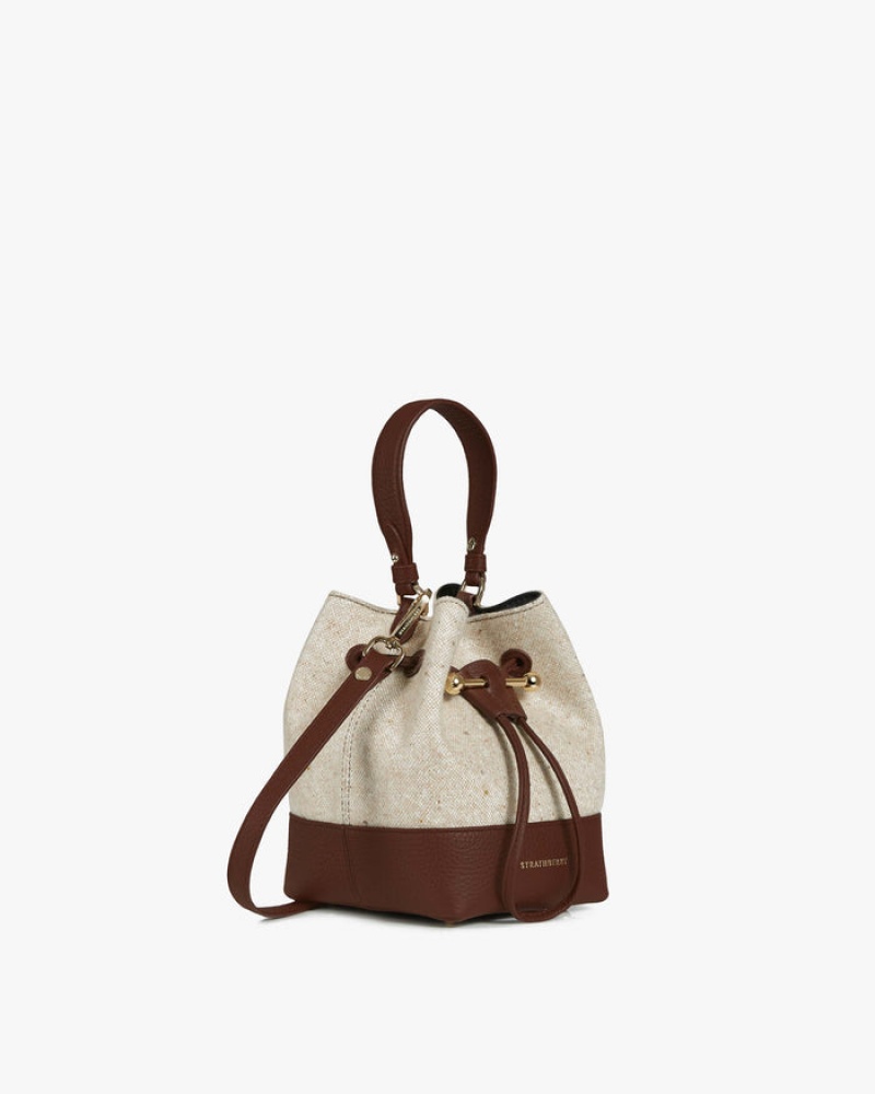 Beige Chocolate Strathberry Lana Osette Cashmere Wool Top Handle Bag | UK XUKI-78924