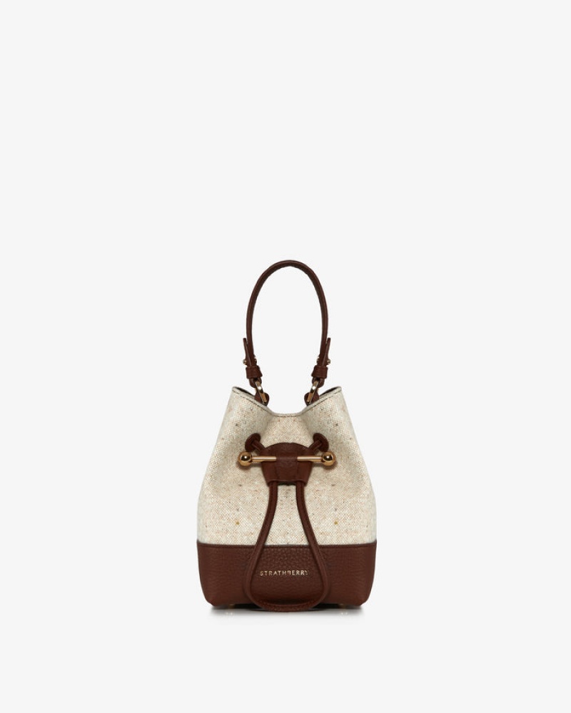 Beige Chocolate Strathberry Lana Osette Cashmere Wool Top Handle Bag | UK XUKI-78924