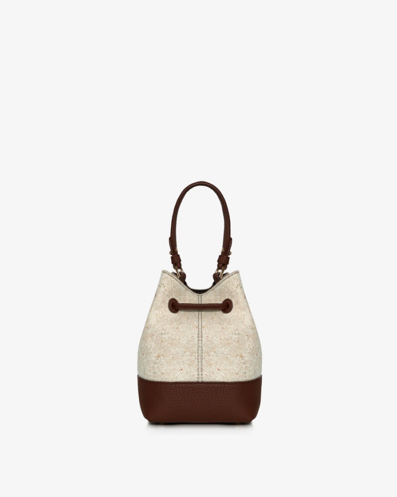 Beige Chocolate Strathberry Lana Osette Cashmere Wool Top Handle Bag | UK XUKI-78924