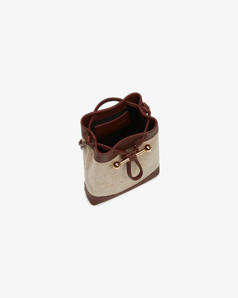 Beige Chocolate Strathberry Lana Osette Pouch Cashmere Wool Mini Bag | UK GAQX-32806