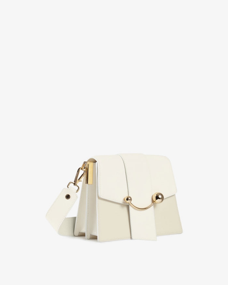 Beige Strathberry Box Crescent Crossbody Bag | UK EUOX-19034