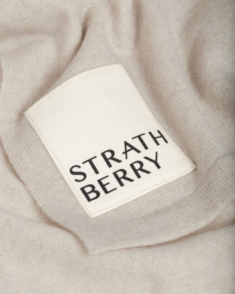 Beige Strathberry Cashmere Travel Wrap Scarf | UK BHRF-85319