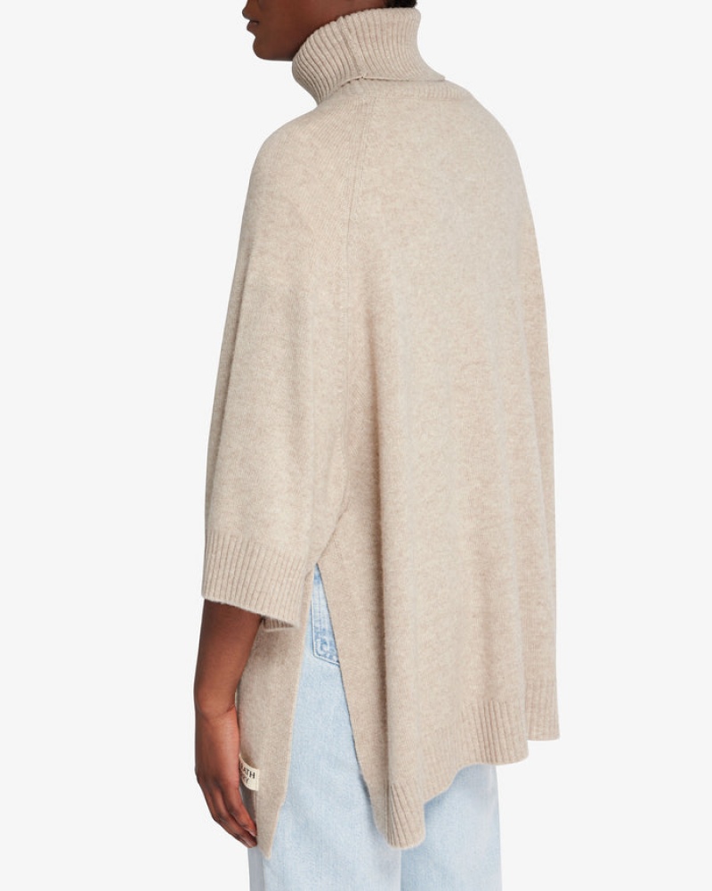 Beige Strathberry Cashmere Wool Rollneck Pullover | UK YGLI-69340