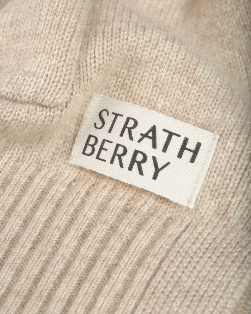 Beige Strathberry Cashmere Wool Rollneck Pullover | UK YGLI-69340