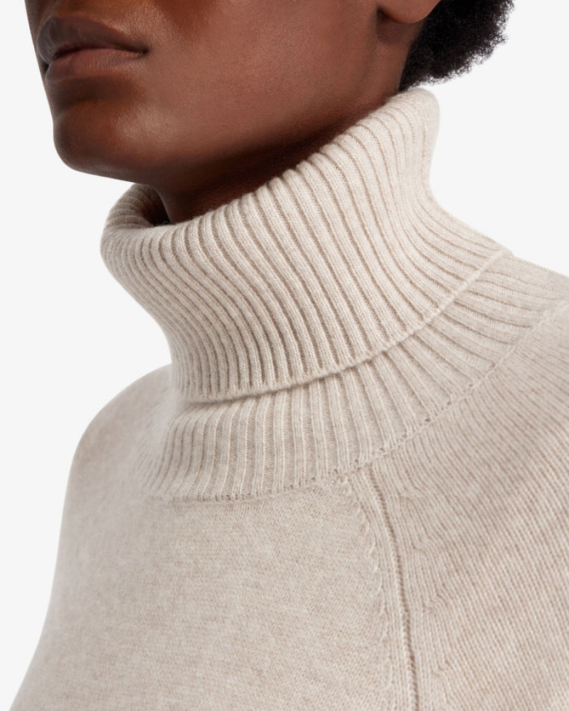 Beige Strathberry Cashmere Wool Rollneck Pullover | UK YGLI-69340