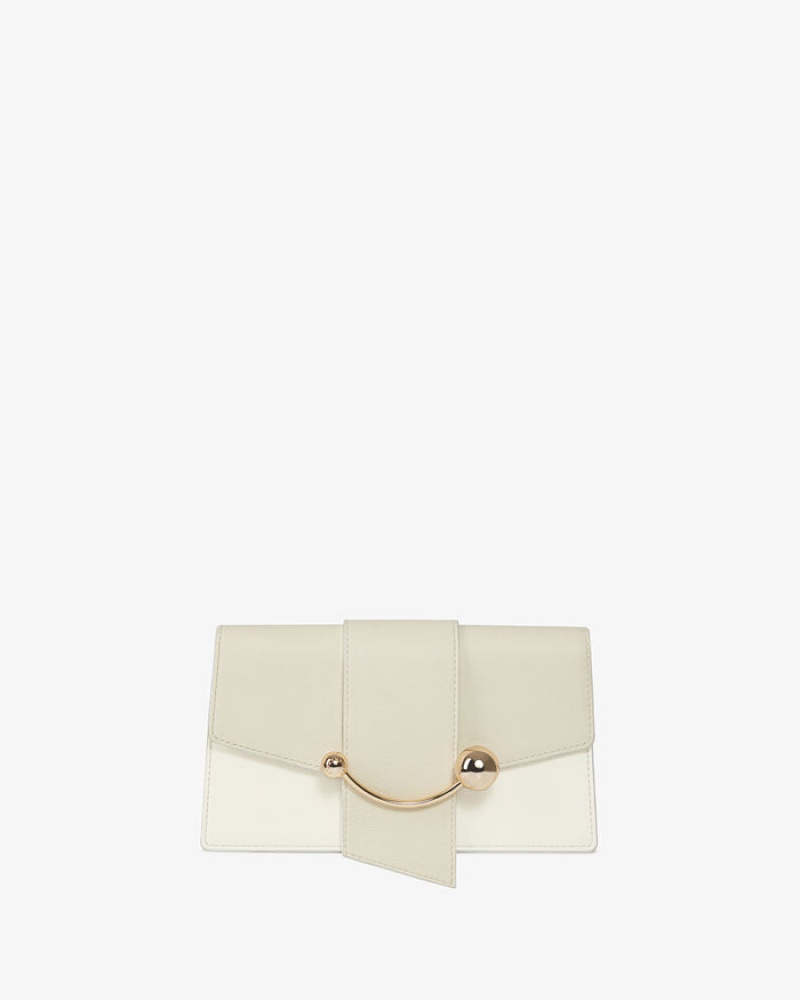 Beige Strathberry Crescent On A Chain Clutch Bag | UK SQPU-18029