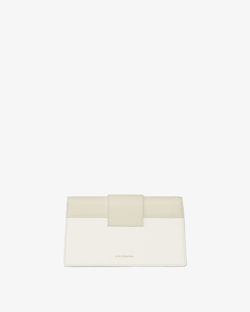 Beige Strathberry Crescent On A Chain Clutch Bag | UK SQPU-18029