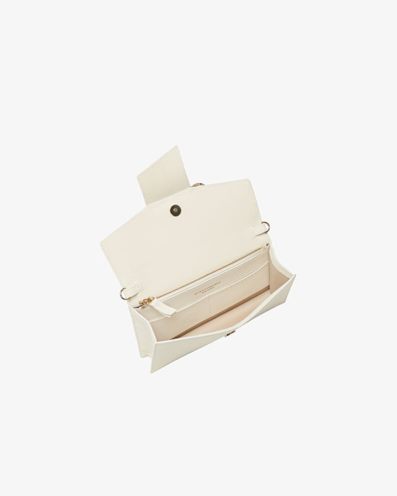 Beige Strathberry Crescent On A Chain Clutch Bag | UK SQPU-18029