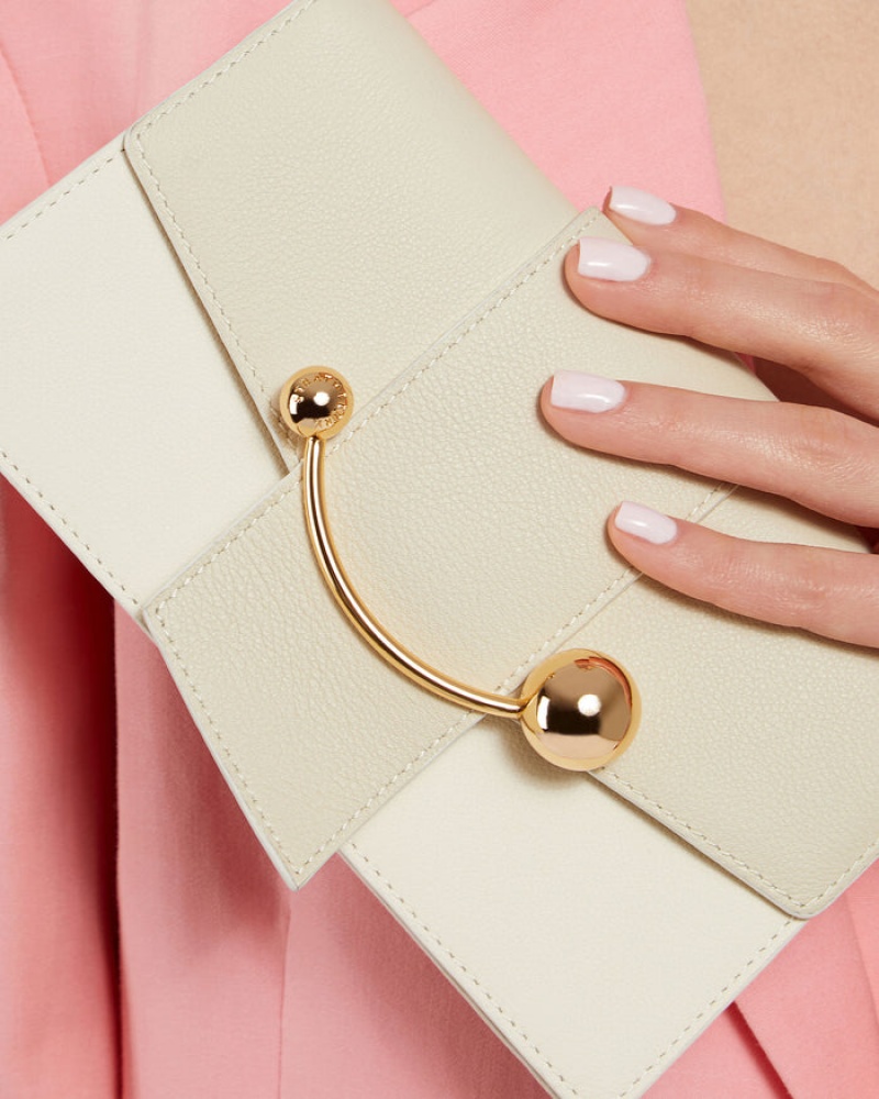 Beige Strathberry Crescent On A Chain Clutch Bag | UK SQPU-18029