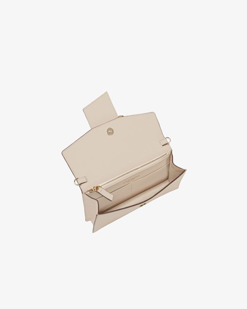 Beige Strathberry Crescent On A Chain Clutch Bag | UK ESAU-32598