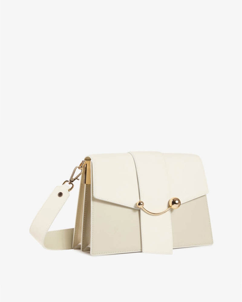 Beige Strathberry Crescent Shoulder Bag | UK XVOQ-52084