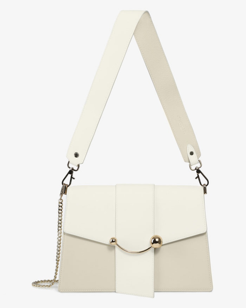 Beige Strathberry Crescent Shoulder Bag | UK XVOQ-52084