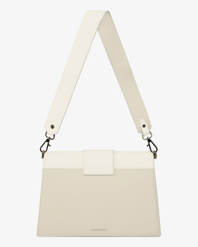 Beige Strathberry Crescent Shoulder Bag | UK XVOQ-52084