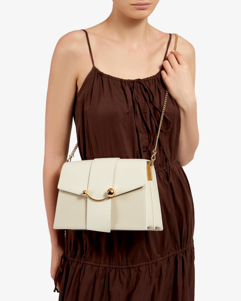 Beige Strathberry Crescent Shoulder Bag | UK XVOQ-52084