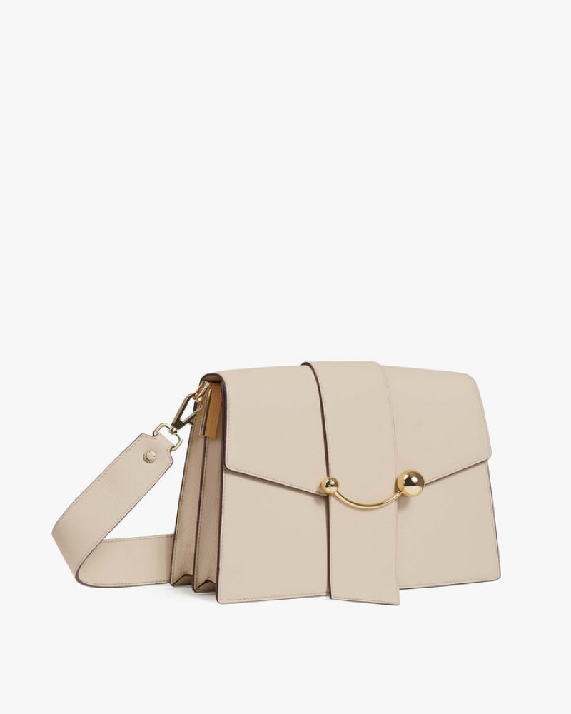 Beige Strathberry Crescent Shoulder Bag | UK NMQO-19468