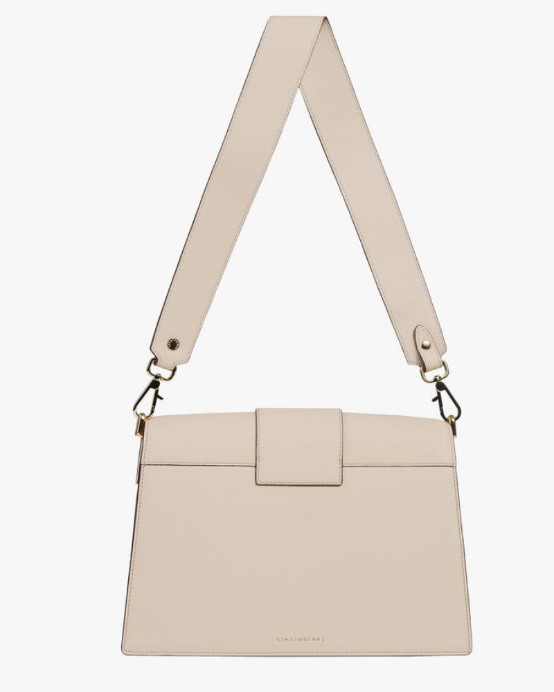 Beige Strathberry Crescent Shoulder Bag | UK NMQO-19468