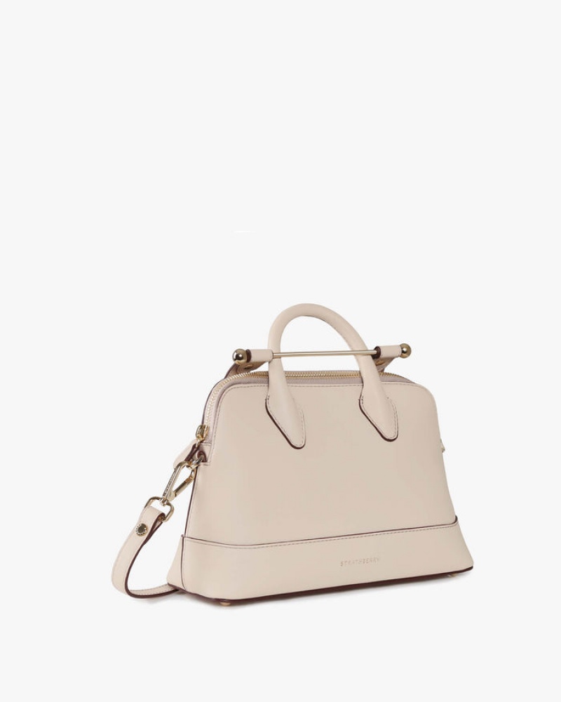 Beige Strathberry Dome Mini Top Handle Bag | UK UBHV-41025