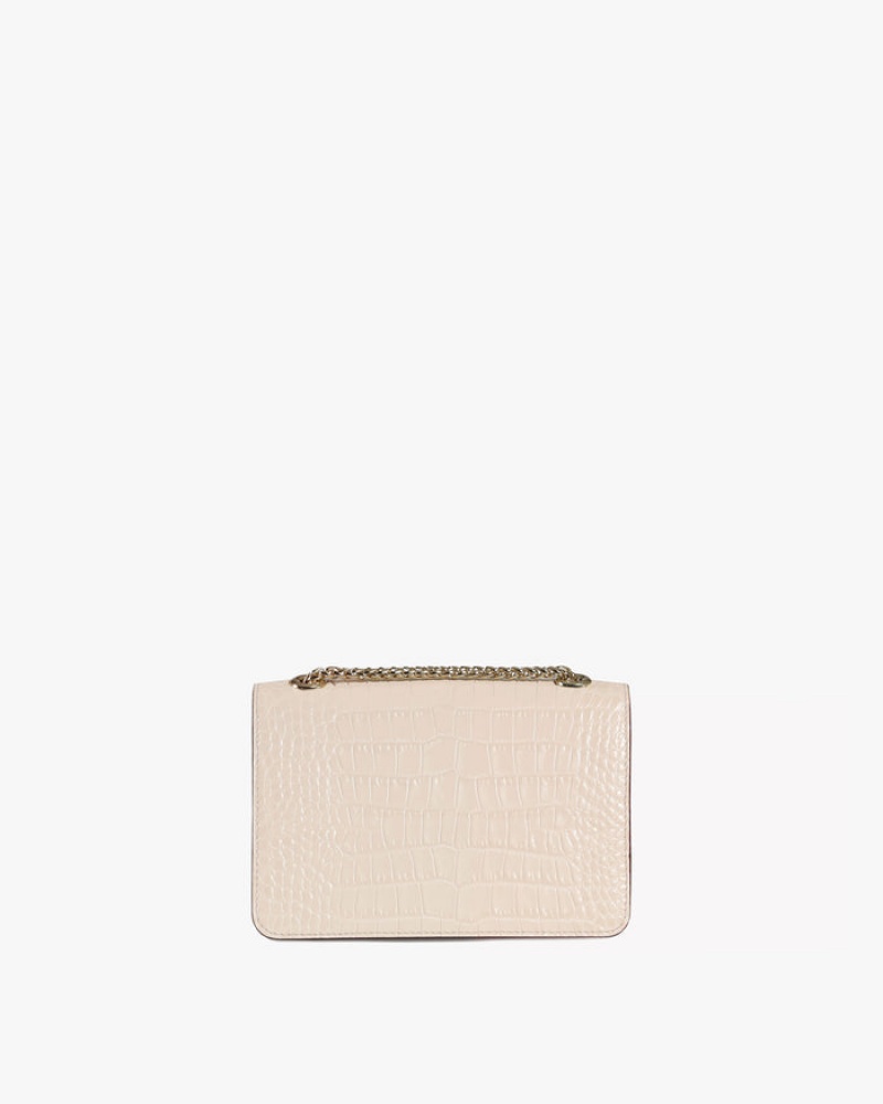 Beige Strathberry East/West Croc-Embossed Leather Mini Bag | UK ITCV-93017