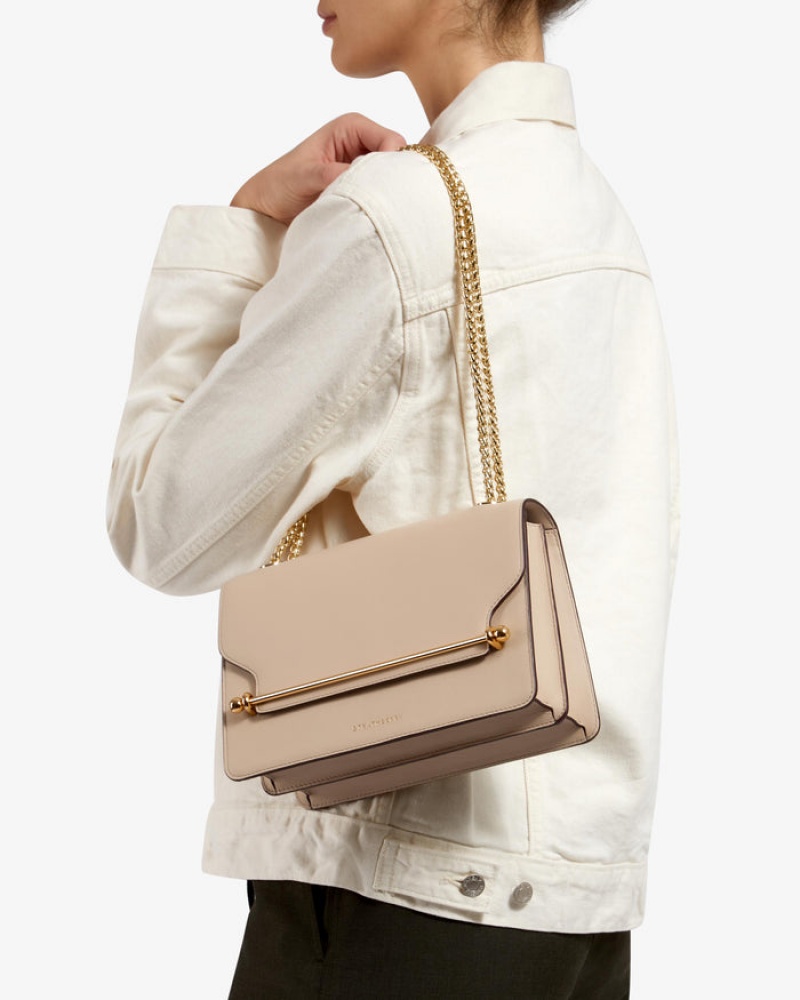 Beige Strathberry East/West Crossbody Bag | UK GUFH-57983