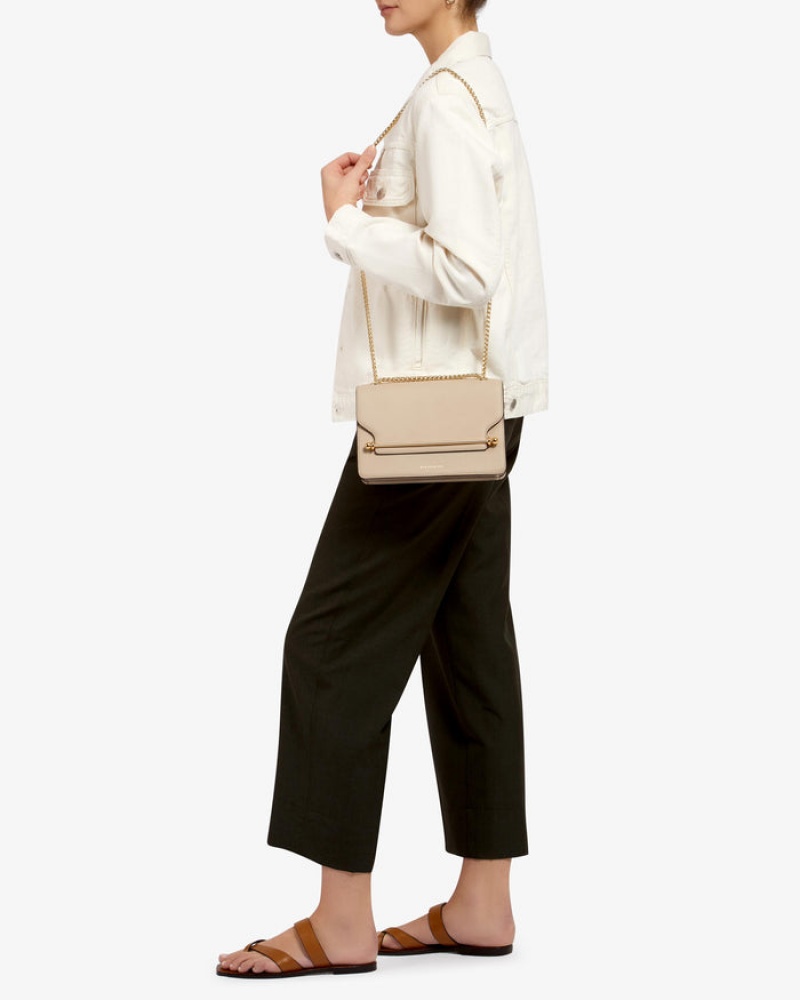 Beige Strathberry East/West Crossbody Bag | UK GUFH-57983