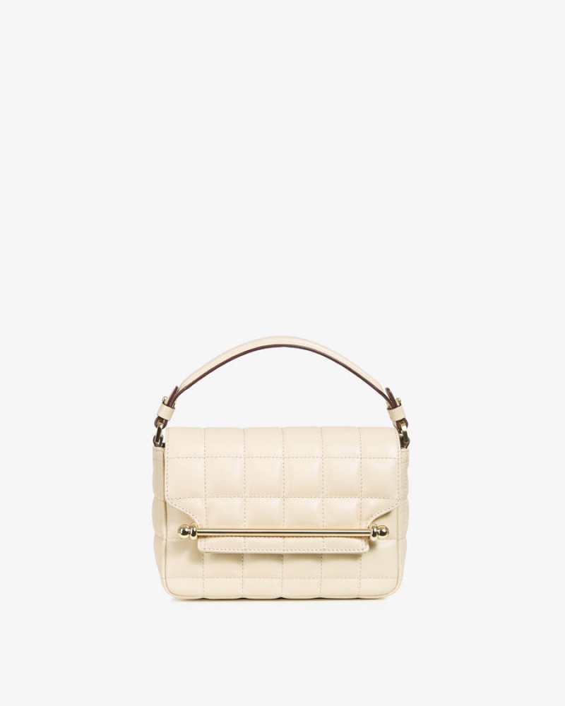 Beige Strathberry East/West Mini Quilting Crossbody Bag | UK NCOR-75214