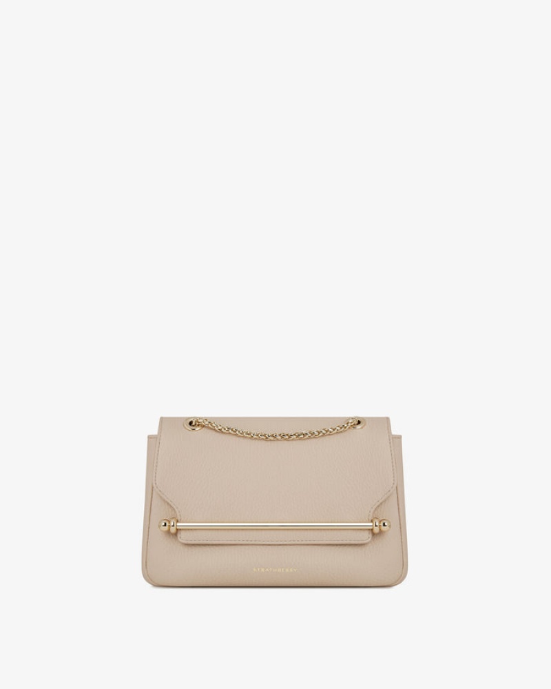 Beige Strathberry East/West Mini Soft Crossbody Bag | UK DAKZ-17483