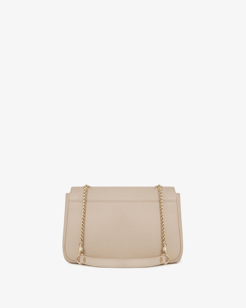 Beige Strathberry East/West Mini Soft Crossbody Bag | UK DAKZ-17483