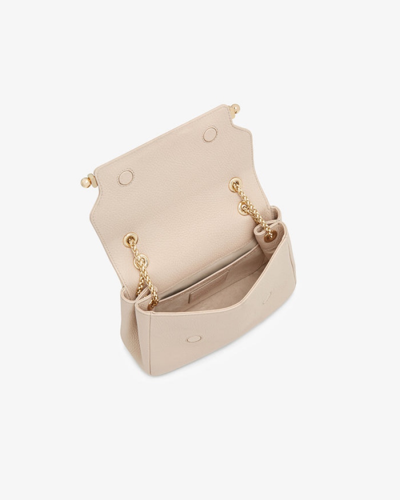 Beige Strathberry East/West Mini Soft Crossbody Bag | UK DAKZ-17483