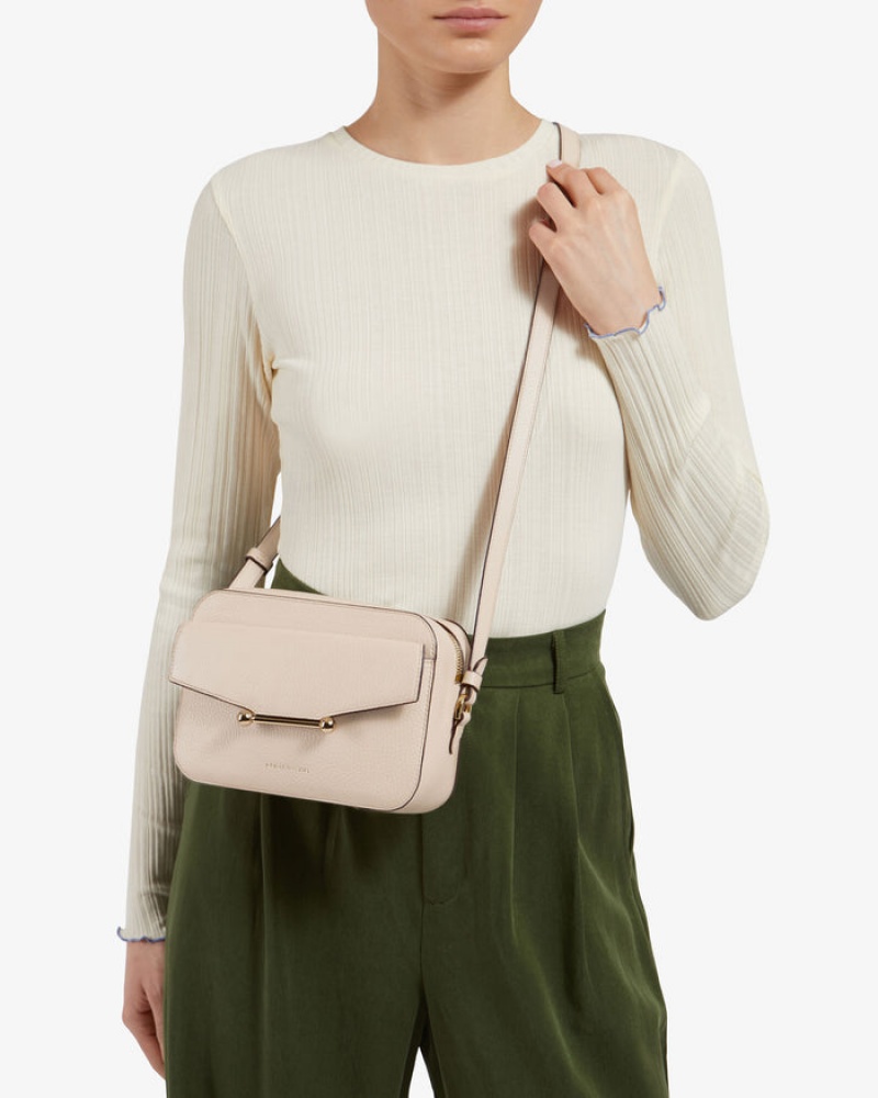 Beige Strathberry Mosaic Camera Crossbody Bag | UK XKAV-61048