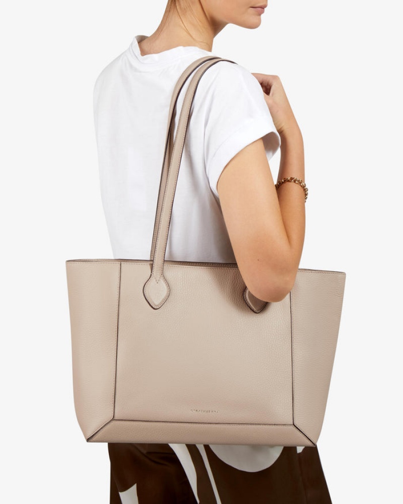 Beige Strathberry Mosaic Shopper Shoulder Bag | UK FSEO-78214