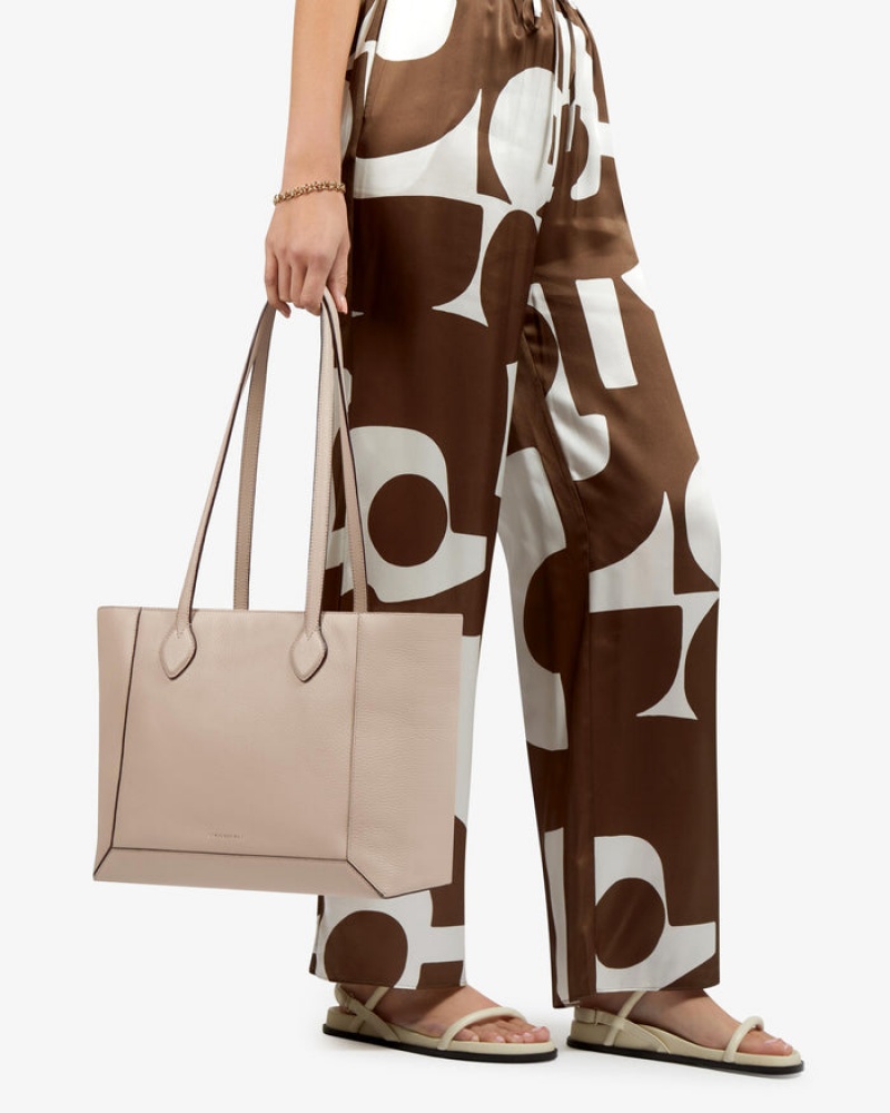 Beige Strathberry Mosaic Shopper Top Handle Bag | UK ECAL-05967