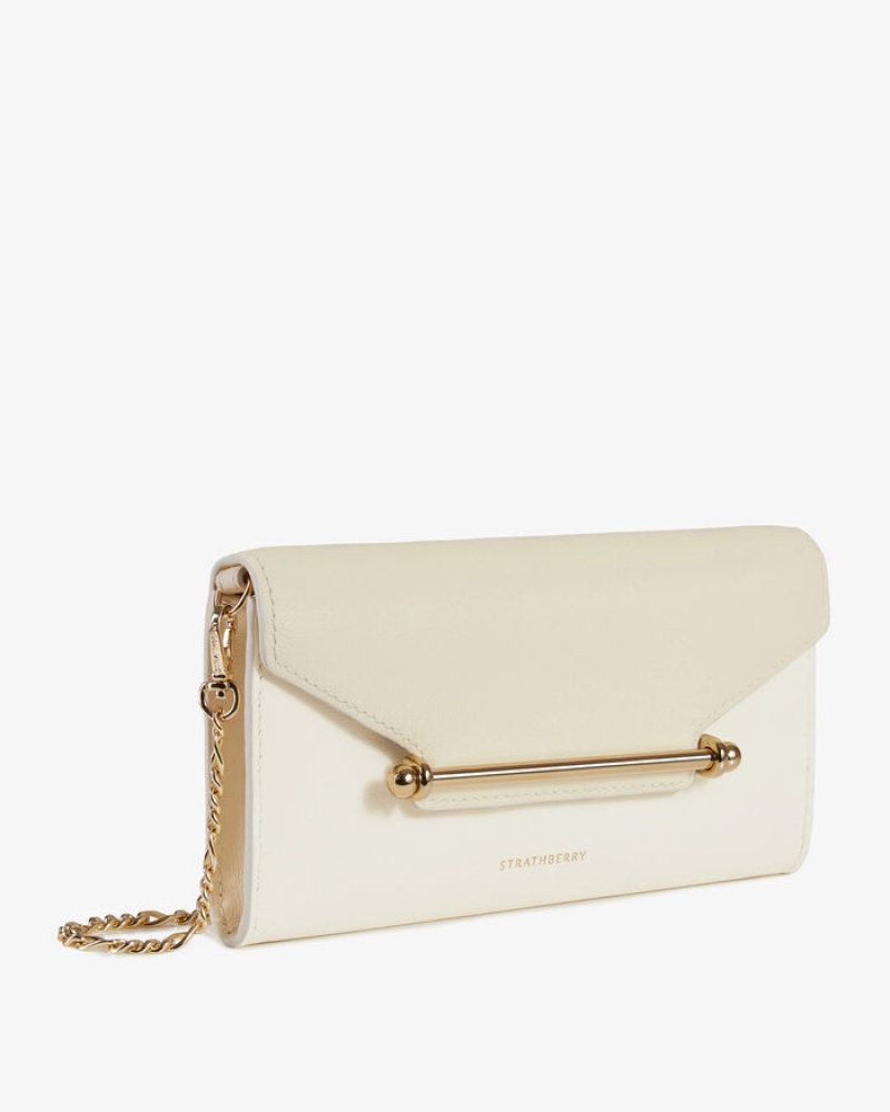 Beige Strathberry Multrees Chain Wallet Mini Bag | UK SNIB-60215